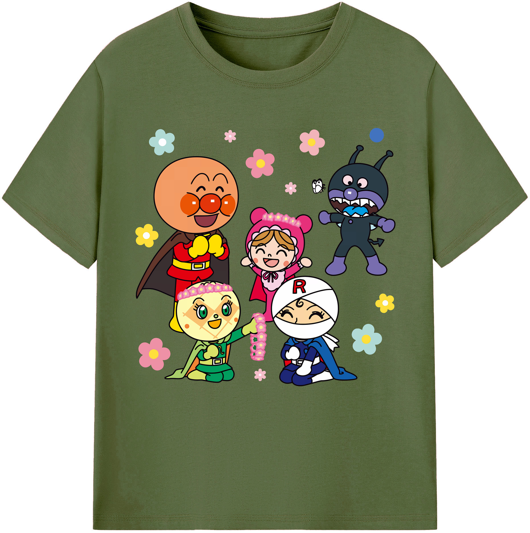 （画像用） アンパンマン Anpanman 綿100％半袖Tシャツ（フロントプリント）